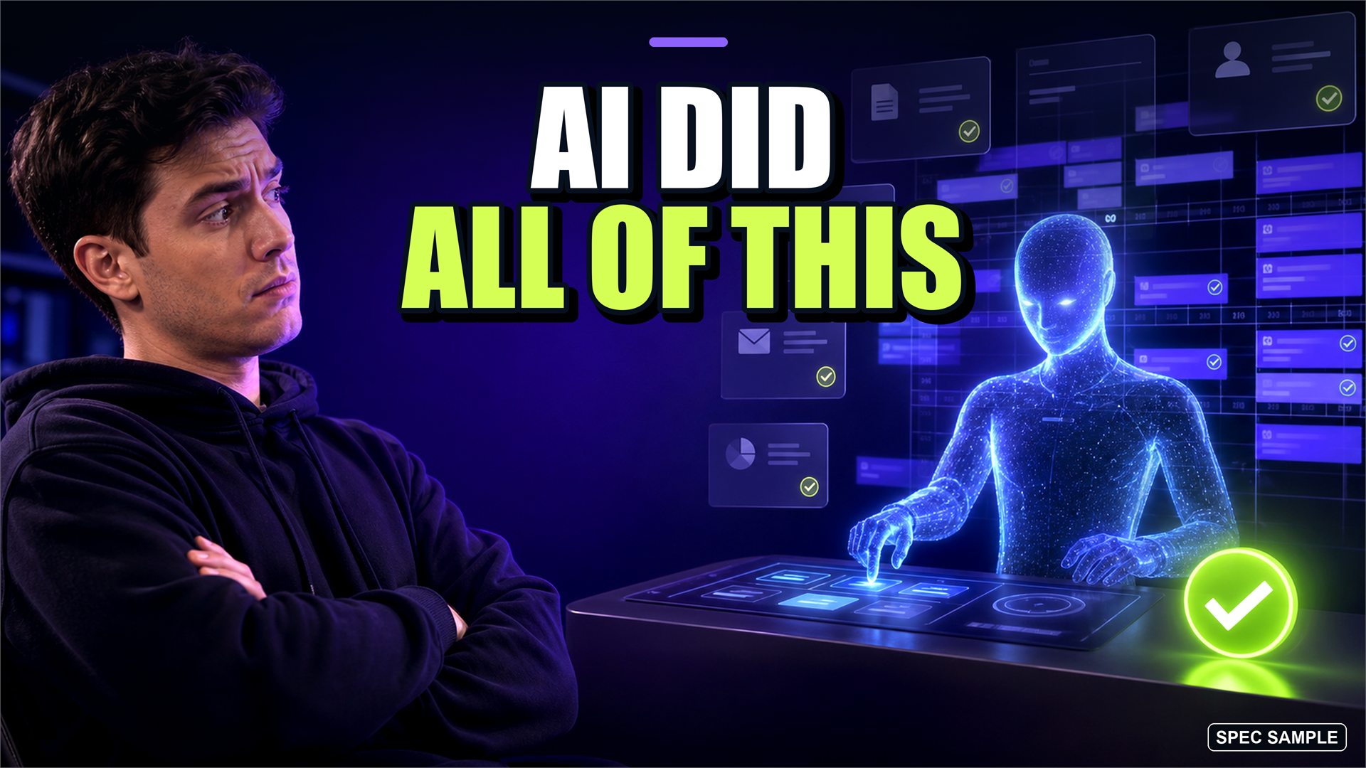 AI workflow thumbnail focused on curiosity
